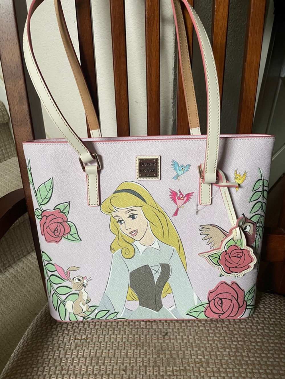 Disney Dooney & Bourke Pink Aurora Floral Tote
